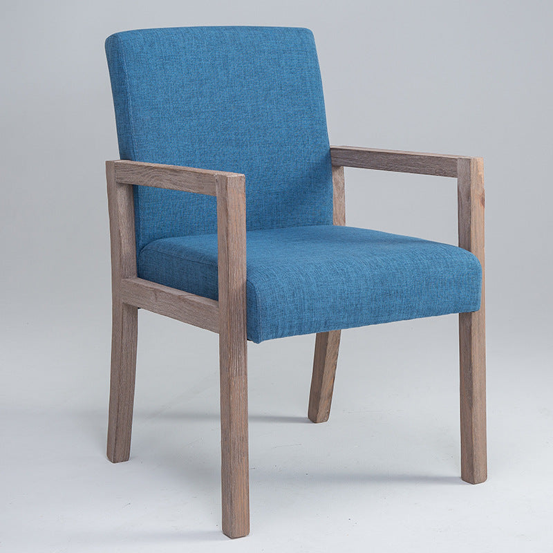 Farmhouse Home Upholstered Arm Chair Matte Finish Solid Back Dining Chair Ocean Blue 1 Piece Clearhalo ' kitchen&dining_furn' 'Dining Chairs' 'Dining Tables & Seating' 'dining_chair' 'furn' 'furn_dining_chair' 'Furniture' 'furniture_dining_chair' 'Kitchen & Dining Furniture' 'kitchen' 4683697