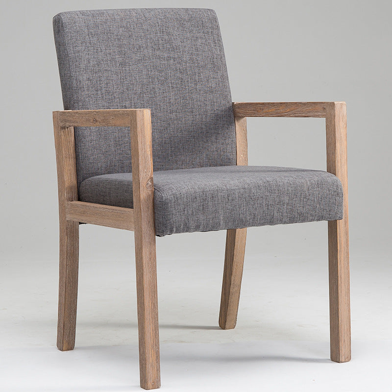 Farmhouse Home Upholstered Arm Chair Matte Finish Solid Back Dining Chair Grey 1 Piece Clearhalo ' kitchen&dining_furn' 'Dining Chairs' 'Dining Tables & Seating' 'dining_chair' 'furn' 'furn_dining_chair' 'Furniture' 'furniture_dining_chair' 'Kitchen & Dining Furniture' 'kitchen' 4683698