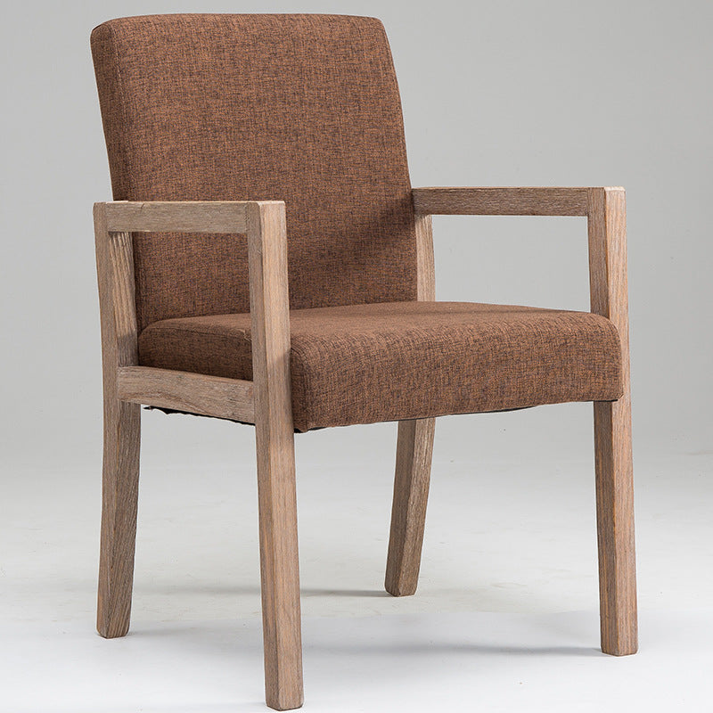 Farmhouse Home Upholstered Arm Chair Matte Finish Solid Back Dining Chair Coffee 1 Piece Clearhalo ' kitchen&dining_furn' 'Dining Chairs' 'Dining Tables & Seating' 'dining_chair' 'furn' 'furn_dining_chair' 'Furniture' 'furniture_dining_chair' 'Kitchen & Dining Furniture' 'kitchen' 4683704