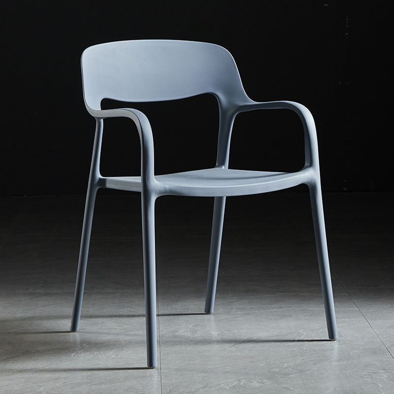 Modern Style Arm Chair Open Back Chair with Plastic Legs for Kitchen Grey 1 Piece Clearhalo ' kitchen&dining_furn' 'Dining Chairs' 'Dining Tables & Seating' 'dining_chair' 'furn' 'furn_dining_chair' 'Furniture' 'furniture_dining_chair' 'Kitchen & Dining Furniture' 'kitchen' 4683715