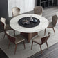 Contemporary Round Stone Standard Height Table Dining Table with Pedestal Base White Without Chairs Clearhalo ' dining_table' 'Dining Tables & Seating' 'Dining Tables' 'furn' 'furn_dining_table' 'Furniture' 'furniture_dining_table' 'Kitchen & Dining Furniture' 'kitchen&dining_furn' 'kitchen' 'kitchen_dining_table' 4683733