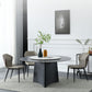 Contemporary Round Stone Standard Height Table Dining Table with Pedestal Base Gray 47.2"L x 47.2"W x 29.5"H Without Chairs Clearhalo ' dining_table' 'Dining Tables & Seating' 'Dining Tables' 'furn' 'furn_dining_table' 'Furniture' 'furniture_dining_table' 'Kitchen & Dining Furniture' 'kitchen&dining_furn' 'kitchen' 'kitchen_dining_table' 4683736