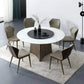 Contemporary Round Stone Standard Height Table Dining Table with Pedestal Base Clearhalo ' dining_table' 'Dining Tables & Seating' 'Dining Tables' 'furn' 'furn_dining_table' 'Furniture' 'furniture_dining_table' 'Kitchen & Dining Furniture' 'kitchen&dining_furn' 'kitchen' 'kitchen_dining_table' 4683742