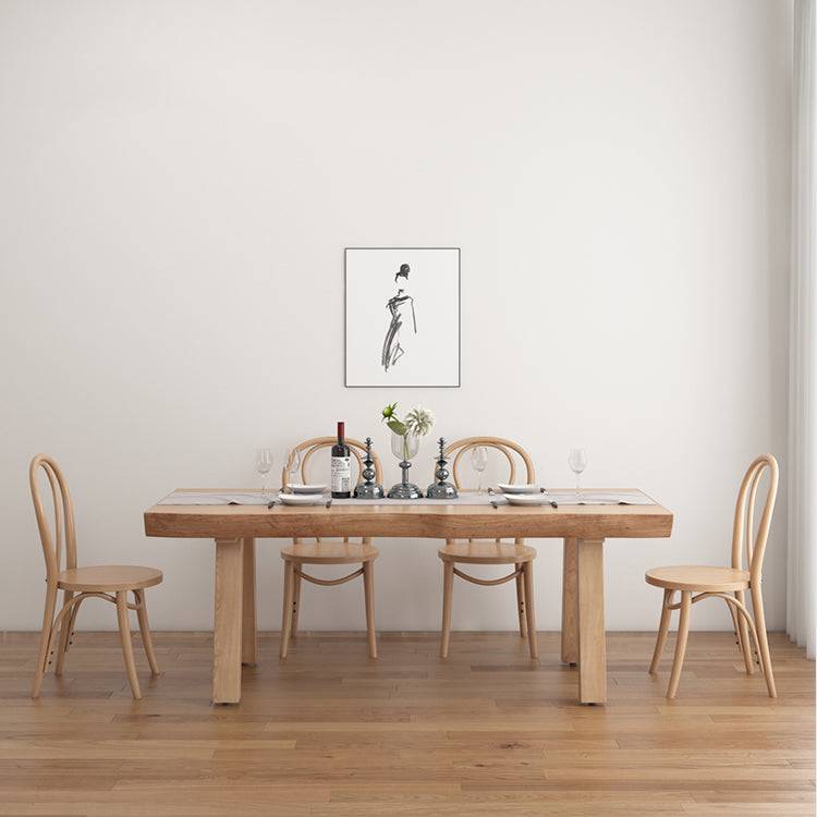Modern 1/2/4/5/6 Pieces Rectangle Dining Set Solid Wood Dining Table with Chairs Clearhalo 'Dining Room Sets' 'Dining Tables & Seating' 'dining_room_set' 'furn' 'furn_dining_room_set' 'Furniture' 'furniture_dining_room_set' 'Kitchen & Dining Furniture' 'kitchen&dining_furn' 'kitchen' 4684262
