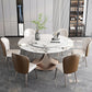 Modern 1/4/7 Pieces Dining Table Set with Sintered Stone Top Stainless Steel Dinette Set 7 Pieces: Table, 6 Chairs Clearhalo 'Dining Room Sets' 'Dining Tables & Seating' 'dining_room_set' 'furn' 'furn_dining_room_set' 'Furniture' 'furniture_dining_room_set' 'Kitchen & Dining Furniture' 'kitchen&dining_furn' 'kitchen' 4684281