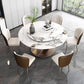 Modern 1/4/7 Pieces Dining Table Set with Sintered Stone Top Stainless Steel Dinette Set Clearhalo 'Dining Room Sets' 'Dining Tables & Seating' 'dining_room_set' 'furn' 'furn_dining_room_set' 'Furniture' 'furniture_dining_room_set' 'Kitchen & Dining Furniture' 'kitchen&dining_furn' 'kitchen' 4684283