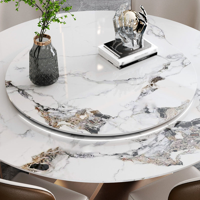 Modern 1/4/7 Pieces Dining Table Set with Sintered Stone Top Stainless Steel Dinette Set Clearhalo 'Dining Room Sets' 'Dining Tables & Seating' 'dining_room_set' 'furn' 'furn_dining_room_set' 'Furniture' 'furniture_dining_room_set' 'Kitchen & Dining Furniture' 'kitchen&dining_furn' 'kitchen' 4684287