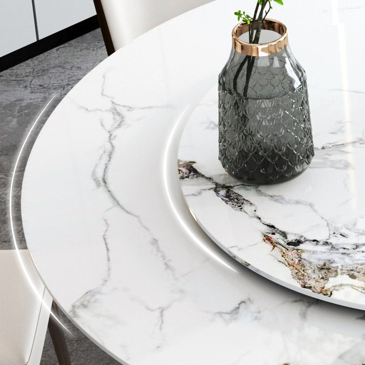 Modern 1/4/7 Pieces Dining Table Set with Sintered Stone Top Stainless Steel Dinette Set Clearhalo 'Dining Room Sets' 'Dining Tables & Seating' 'dining_room_set' 'furn' 'furn_dining_room_set' 'Furniture' 'furniture_dining_room_set' 'Kitchen & Dining Furniture' 'kitchen&dining_furn' 'kitchen' 4684288