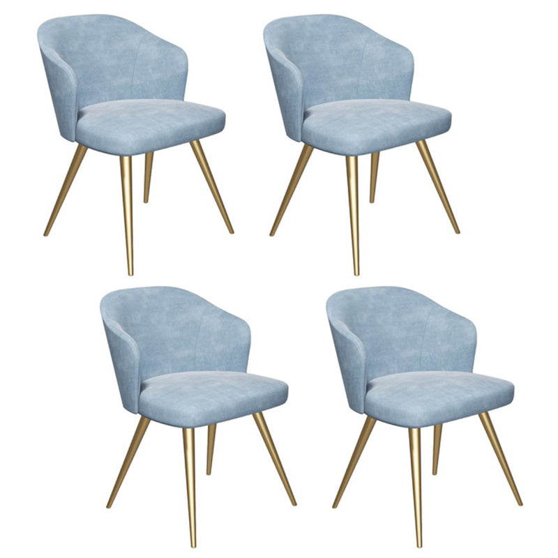 Glam Style 1/4/5 Pieces Dining Set White-gold Table Kitchen Set for Living Room 4 Light Blue Chairs Clearhalo 'Dining Room Sets' 'Dining Tables & Seating' 'dining_room_set' 'furn' 'furn_dining_room_set' 'Furniture' 'furniture_dining_room_set' 'Kitchen & Dining Furniture' 'kitchen&dining_furn' 'kitchen' 4684295