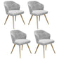 Glam Style 1/4/5 Pieces Dining Set White-gold Table Kitchen Set for Living Room 4 Grey Chairs Clearhalo 'Dining Room Sets' 'Dining Tables & Seating' 'dining_room_set' 'furn' 'furn_dining_room_set' 'Furniture' 'furniture_dining_room_set' 'Kitchen & Dining Furniture' 'kitchen&dining_furn' 'kitchen' 4684297
