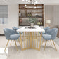 Glam Style 1/4/5 Pieces Dining Set White-gold Table Kitchen Set for Living Room Clearhalo 'Dining Room Sets' 'Dining Tables & Seating' 'dining_room_set' 'furn' 'furn_dining_room_set' 'Furniture' 'furniture_dining_room_set' 'Kitchen & Dining Furniture' 'kitchen&dining_furn' 'kitchen' 4684305