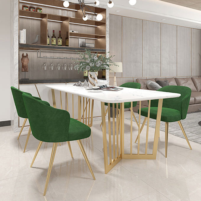 Glam Style 1/4/5 Pieces Dining Set White-gold Table Kitchen Set for Living Room Clearhalo 'Dining Room Sets' 'Dining Tables & Seating' 'dining_room_set' 'furn' 'furn_dining_room_set' 'Furniture' 'furniture_dining_room_set' 'Kitchen & Dining Furniture' 'kitchen&dining_furn' 'kitchen' 4684308