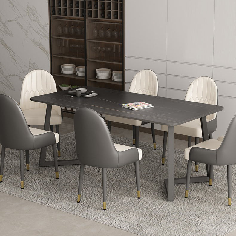 Modern 1/4/5/7 Pieces Dining Room Table Set Sintered Stone Dining Set Clearhalo 'Dining Room Sets' 'Dining Tables & Seating' 'dining_room_set' 'furn' 'furn_dining_room_set' 'Furniture' 'furniture_dining_room_set' 'Kitchen & Dining Furniture' 'kitchen&dining_furn' 'kitchen' 4684314