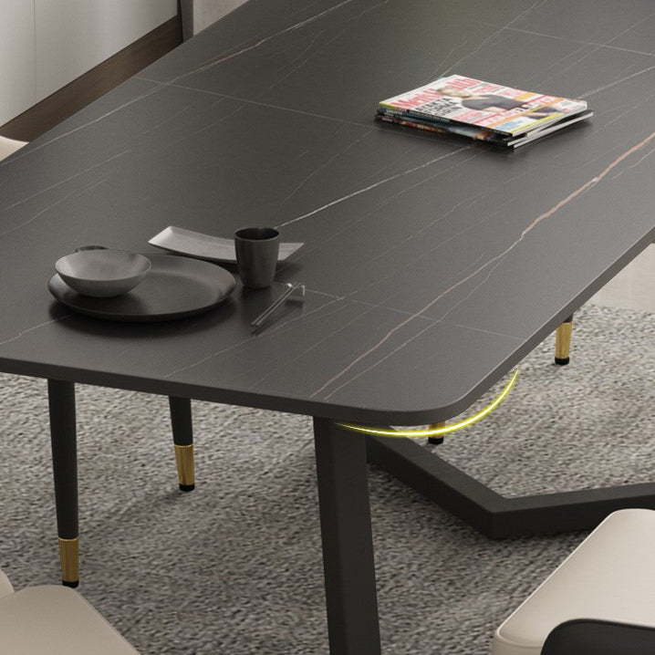 Modern 1/4/5/7 Pieces Dining Room Table Set Sintered Stone Dining Set Clearhalo 'Dining Room Sets' 'Dining Tables & Seating' 'dining_room_set' 'furn' 'furn_dining_room_set' 'Furniture' 'furniture_dining_room_set' 'Kitchen & Dining Furniture' 'kitchen&dining_furn' 'kitchen' 4684326