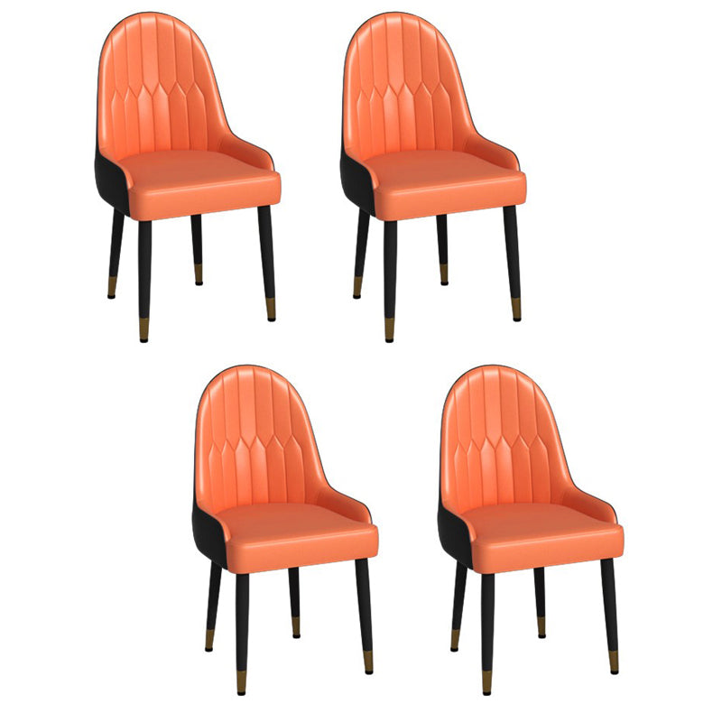 Modern 1/4/5/7 Pieces Dining Room Table Set Sintered Stone Dining Set 4 Orange Chairs Clearhalo 'Dining Room Sets' 'Dining Tables & Seating' 'dining_room_set' 'furn' 'furn_dining_room_set' 'Furniture' 'furniture_dining_room_set' 'Kitchen & Dining Furniture' 'kitchen&dining_furn' 'kitchen' 4684340