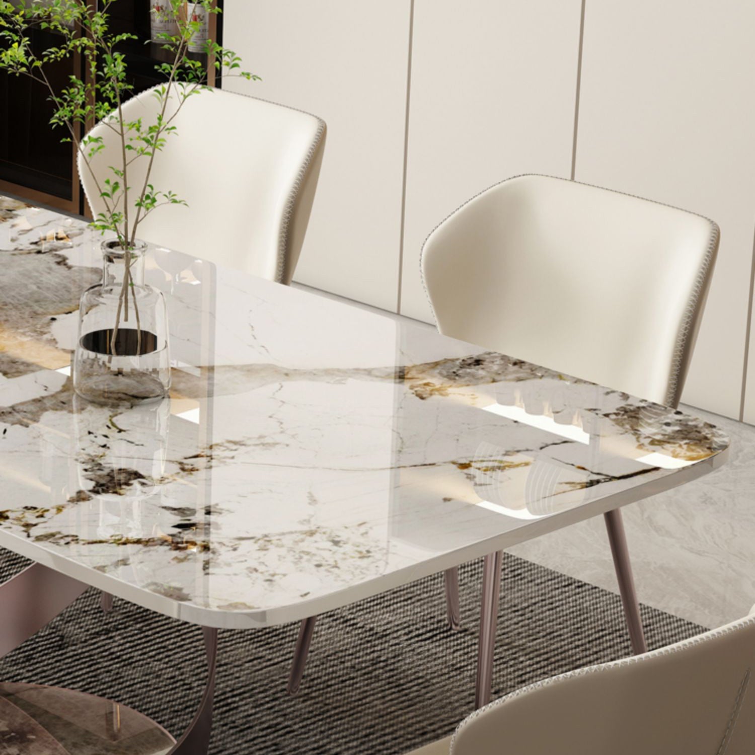 1/4/5/7/9 Pieces Dining Chairs Set Dining Table Set with Sintered Stone Top Clearhalo 'Dining Room Sets' 'Dining Tables & Seating' 'dining_room_set' 'furn' 'furn_dining_room_set' 'Furniture' 'furniture_dining_room_set' 'Kitchen & Dining Furniture' 'kitchen&dining_furn' 'kitchen' 4684353