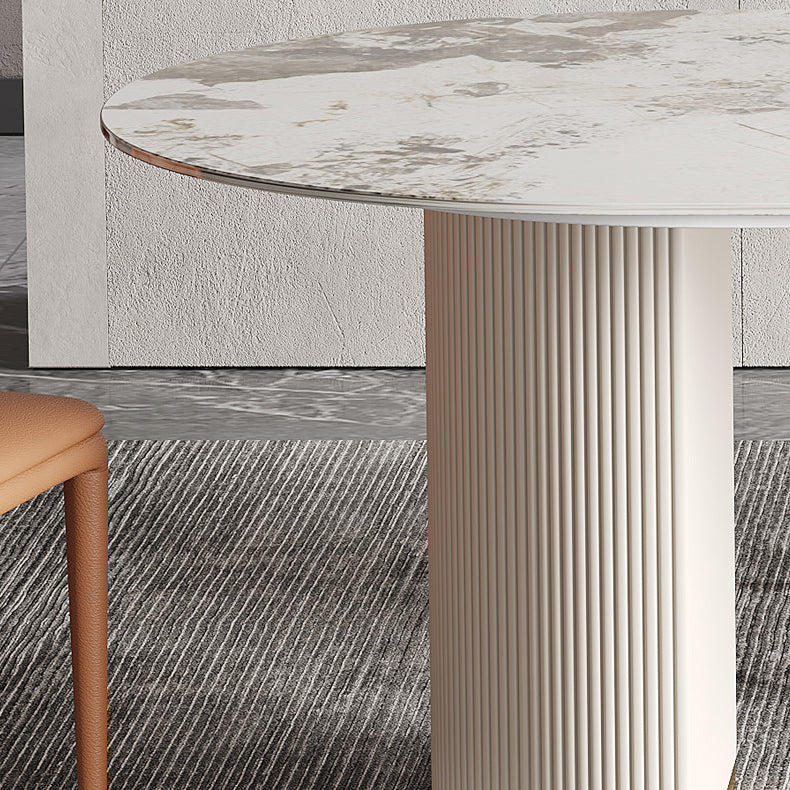 Contemporary 1/4/5/6/7 Pieces Dining Set Oval Sintered Stone Dining Room Set Clearhalo 'Dining Room Sets' 'Dining Tables & Seating' 'dining_room_set' 'furn' 'furn_dining_room_set' 'Furniture' 'furniture_dining_room_set' 'Kitchen & Dining Furniture' 'kitchen&dining_furn' 'kitchen' 4684368