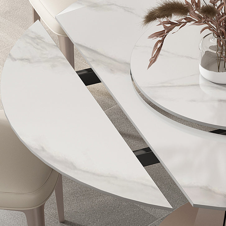 1/2/5/7 Pieces Round Glam Stone Furniture Standard Height Dining Table Set Clearhalo 'Dining Room Sets' 'Dining Tables & Seating' 'dining_room_set' 'furn' 'furn_dining_room_set' 'Furniture' 'furniture_dining_room_set' 'Kitchen & Dining Furniture' 'kitchen&dining_furn' 'kitchen' 4684382