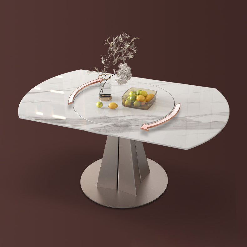 1/2/5/7 Pieces Round Glam Stone Furniture Standard Height Dining Table Set Clearhalo 'Dining Room Sets' 'Dining Tables & Seating' 'dining_room_set' 'furn' 'furn_dining_room_set' 'Furniture' 'furniture_dining_room_set' 'Kitchen & Dining Furniture' 'kitchen&dining_furn' 'kitchen' 4684385