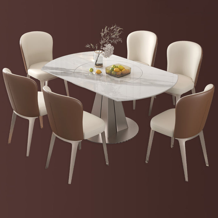1/2/5/7 Pieces Round Glam Stone Furniture Standard Height Dining Table Set Clearhalo 'Dining Room Sets' 'Dining Tables & Seating' 'dining_room_set' 'furn' 'furn_dining_room_set' 'Furniture' 'furniture_dining_room_set' 'Kitchen & Dining Furniture' 'kitchen&dining_furn' 'kitchen' 4684386