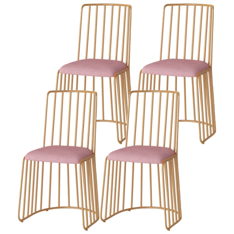 Glam Style 1/4/5 Pieces Dining Set Marble Table Kitchen Set for Dining Room 4 Pink Chairs Clearhalo 'Dining Room Sets' 'Dining Tables & Seating' 'dining_room_set' 'furn' 'furn_dining_room_set' 'Furniture' 'furniture_dining_room_set' 'Kitchen & Dining Furniture' 'kitchen&dining_furn' 'kitchen' 4684413