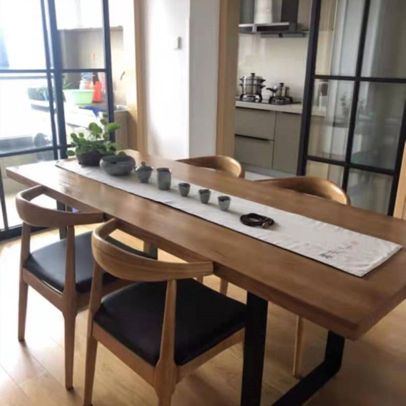 1/4/5/7 Pieces Industrial Dining Set Solid Wood and Metal Coffee Shop Table and Chairs 5 Pieces: Table, 4 Chairs Clearhalo 'Dining Room Sets' 'Dining Tables & Seating' 'dining_room_set' 'furn' 'furn_dining_room_set' 'Furniture' 'furniture_dining_room_set' 'Kitchen & Dining Furniture' 'kitchen&dining_furn' 'kitchen' 4684437