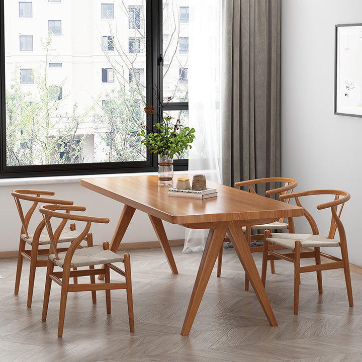 Modern 1/4/5/7 Pieces Rectangle Dining Table Set Pine Wood Dinette Set Clearhalo 'Dining Room Sets' 'Dining Tables & Seating' 'dining_room_set' 'furn' 'furn_dining_room_set' 'Furniture' 'furniture_dining_room_set' 'Kitchen & Dining Furniture' 'kitchen&dining_furn' 'kitchen' 4684458