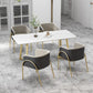 Glam 1/4/5/7 Pieces Dinette Set Sintered Stone Dining Table Set with Chairs 5 Pieces: Table, 4 Chairs Clearhalo 'Dining Room Sets' 'Dining Tables & Seating' 'dining_room_set' 'furn' 'furn_dining_room_set' 'Furniture' 'furniture_dining_room_set' 'Kitchen & Dining Furniture' 'kitchen&dining_furn' 'kitchen' 4684476
