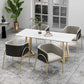 Glam 1/4/5/7 Pieces Dinette Set Sintered Stone Dining Table Set with Chairs Clearhalo 'Dining Room Sets' 'Dining Tables & Seating' 'dining_room_set' 'furn' 'furn_dining_room_set' 'Furniture' 'furniture_dining_room_set' 'Kitchen & Dining Furniture' 'kitchen&dining_furn' 'kitchen' 4684477