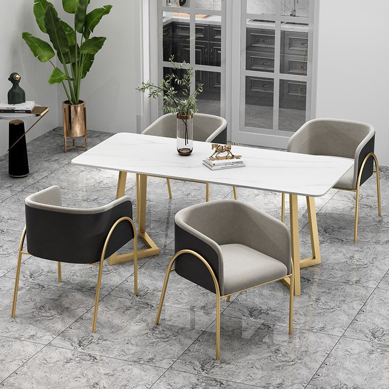 Glam 1/4/5/7 Pieces Dinette Set Sintered Stone Dining Table Set with Chairs Clearhalo 'Dining Room Sets' 'Dining Tables & Seating' 'dining_room_set' 'furn' 'furn_dining_room_set' 'Furniture' 'furniture_dining_room_set' 'Kitchen & Dining Furniture' 'kitchen&dining_furn' 'kitchen' 4684477