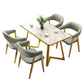 Glam 1/2/5 Pieces Dining Set Stone Geometry Wood Dining Table for Dining Room Clearhalo 'Dining Room Sets' 'Dining Tables & Seating' 'dining_room_set' 'furn' 'furn_dining_room_set' 'Furniture' 'furniture_dining_room_set' 'Kitchen & Dining Furniture' 'kitchen&dining_furn' 'kitchen' 4684578