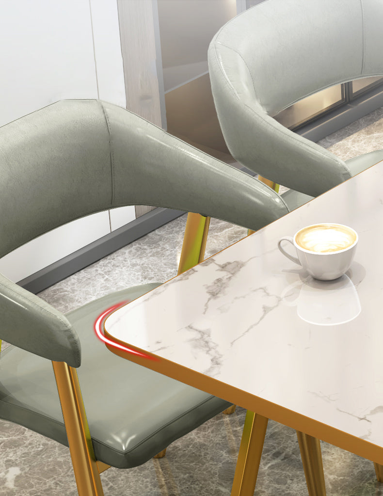 Glam 1/2/5 Pieces Dining Set Stone Geometry Wood Dining Table for Dining Room Clearhalo 'Dining Room Sets' 'Dining Tables & Seating' 'dining_room_set' 'furn' 'furn_dining_room_set' 'Furniture' 'furniture_dining_room_set' 'Kitchen & Dining Furniture' 'kitchen&dining_furn' 'kitchen' 4684581