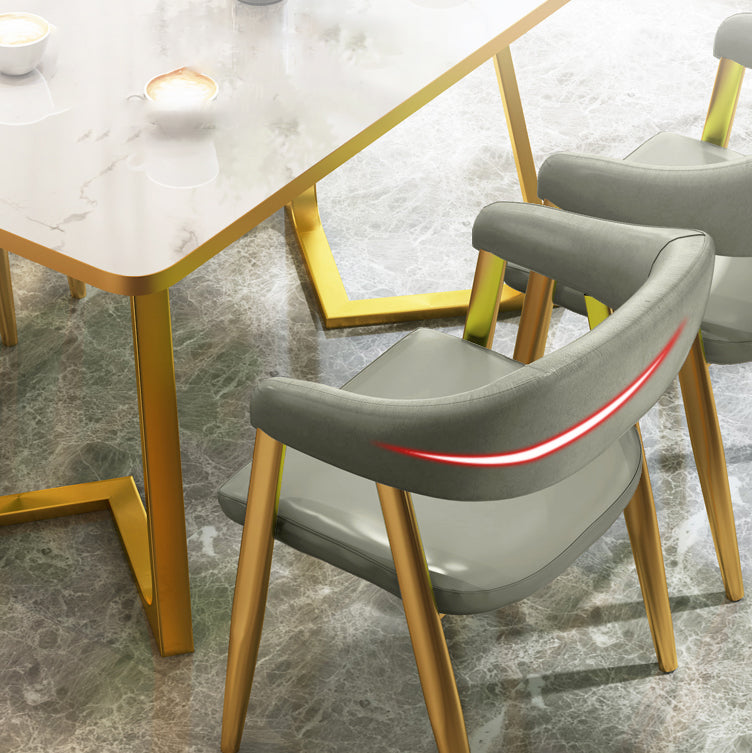 Glam 1/2/5 Pieces Dining Set Stone Geometry Wood Dining Table for Dining Room Clearhalo 'Dining Room Sets' 'Dining Tables & Seating' 'dining_room_set' 'furn' 'furn_dining_room_set' 'Furniture' 'furniture_dining_room_set' 'Kitchen & Dining Furniture' 'kitchen&dining_furn' 'kitchen' 4684582