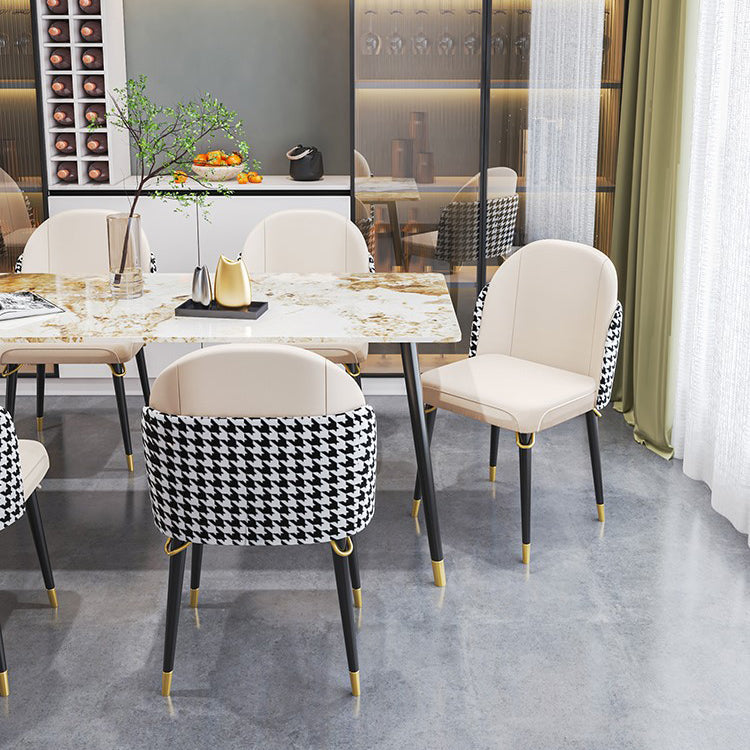 1/4/7 Pieces Stone Table with Leather Chairs Scandinavian Dining Table Set Clearhalo 'Dining Room Sets' 'Dining Tables & Seating' 'dining_room_set' 'furn' 'furn_dining_room_set' 'Furniture' 'furniture_dining_room_set' 'Kitchen & Dining Furniture' 'kitchen&dining_furn' 'kitchen' 4684592