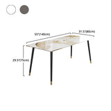 1/4/7 Pieces Stone Table with Leather Chairs Scandinavian Dining Table Set Clearhalo 'Dining Room Sets' 'Dining Tables & Seating' 'dining_room_set' 'furn' 'furn_dining_room_set' 'Furniture' 'furniture_dining_room_set' 'Kitchen & Dining Furniture' 'kitchen&dining_furn' 'kitchen' 4684601