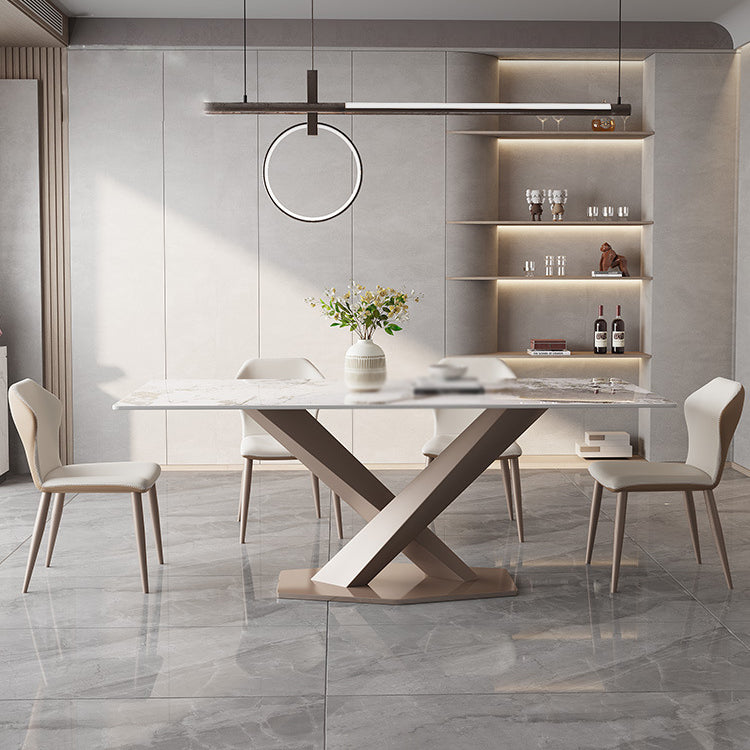 Contemporary 1/2/5/7/9 Pieces Dinette Set Rectangle Dining Table Set 5 Pieces: Table, 4 White Chairs Clearhalo 'Dining Room Sets' 'Dining Tables & Seating' 'dining_room_set' 'furn' 'furn_dining_room_set' 'Furniture' 'furniture_dining_room_set' 'Kitchen & Dining Furniture' 'kitchen&dining_furn' 'kitchen' 4684607