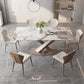 Contemporary 1/2/5/7/9 Pieces Dinette Set Rectangle Dining Table Set 7 Pieces: Table, 6 White Chairs Clearhalo 'Dining Room Sets' 'Dining Tables & Seating' 'dining_room_set' 'furn' 'furn_dining_room_set' 'Furniture' 'furniture_dining_room_set' 'Kitchen & Dining Furniture' 'kitchen&dining_furn' 'kitchen' 4684609