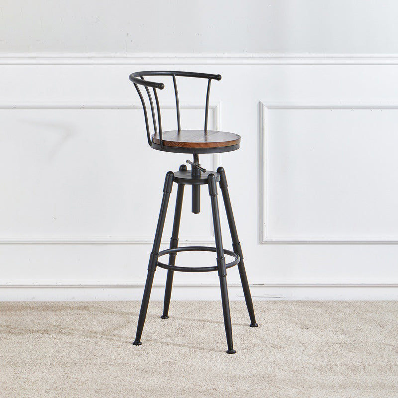 Industrial Upholstered Swivel Adjustable Height Stool 35.43'' Home Bar Stool Clearhalo 'Bar Furniture' 'Bar Stools' 'bar_stools' 'furniture_bar_stools' 'Kitchen & Dining Furniture' 'kitchen&dining_furn' 'kitchen' 'kitchen_furn' Furniture' 4684624