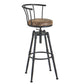 Industrial Upholstered Swivel Adjustable Height Stool 35.43'' Home Bar Stool Brown 1 Piece Clearhalo 'Bar Furniture' 'Bar Stools' 'bar_stools' 'furniture_bar_stools' 'Kitchen & Dining Furniture' 'kitchen&dining_furn' 'kitchen' 'kitchen_furn' Furniture' 4684625