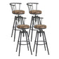 Industrial Upholstered Swivel Adjustable Height Stool 35.43'' Home Bar Stool Brown Set of 4 Clearhalo 'Bar Furniture' 'Bar Stools' 'bar_stools' 'furniture_bar_stools' 'Kitchen & Dining Furniture' 'kitchen&dining_furn' 'kitchen' 'kitchen_furn' Furniture' 4684628