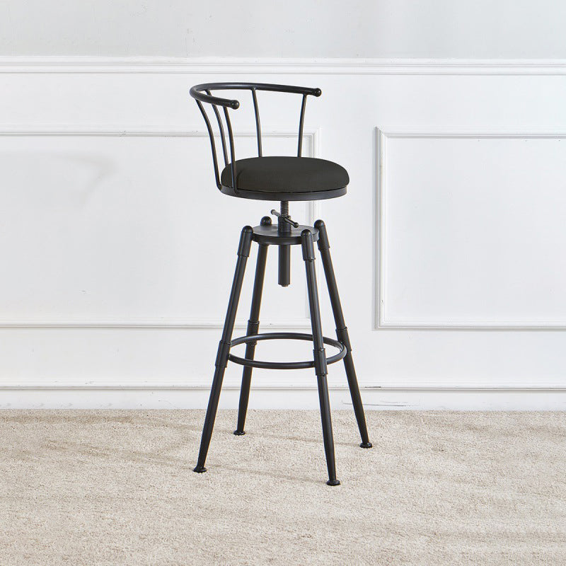 Industrial Upholstered Swivel Adjustable Height Stool 35.43'' Home Bar Stool Clearhalo 'Bar Furniture' 'Bar Stools' 'bar_stools' 'furniture_bar_stools' 'Kitchen & Dining Furniture' 'kitchen&dining_furn' 'kitchen' 'kitchen_furn' Furniture' 4684629