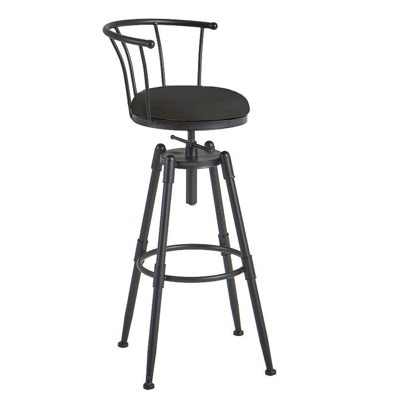 Industrial Upholstered Swivel Adjustable Height Stool 35.43'' Home Bar Stool Black 1 Piece Clearhalo 'Bar Furniture' 'Bar Stools' 'bar_stools' 'furniture_bar_stools' 'Kitchen & Dining Furniture' 'kitchen&dining_furn' 'kitchen' 'kitchen_furn' Furniture' 4684630