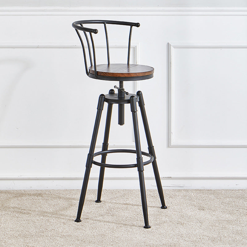 Industrial Upholstered Swivel Adjustable Height Stool 35.43'' Home Bar Stool Clearhalo 'Bar Furniture' 'Bar Stools' 'bar_stools' 'furniture_bar_stools' 'Kitchen & Dining Furniture' 'kitchen&dining_furn' 'kitchen' 'kitchen_furn' Furniture' 4684631
