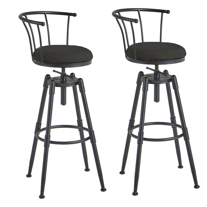 Industrial Upholstered Swivel Adjustable Height Stool 35.43'' Home Bar Stool Black Set of 2 Clearhalo 'Bar Furniture' 'Bar Stools' 'bar_stools' 'furniture_bar_stools' 'Kitchen & Dining Furniture' 'kitchen&dining_furn' 'kitchen' 'kitchen_furn' Furniture' 4684632