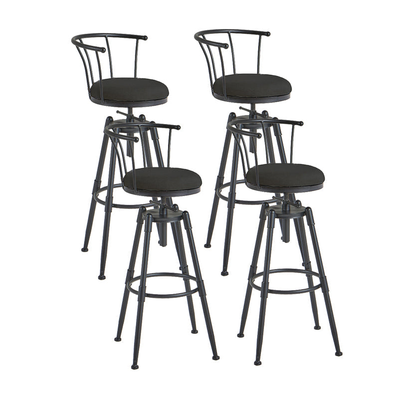 Industrial Upholstered Swivel Adjustable Height Stool 35.43'' Home Bar Stool Black Set of 4 Clearhalo 'Bar Furniture' 'Bar Stools' 'bar_stools' 'furniture_bar_stools' 'Kitchen & Dining Furniture' 'kitchen&dining_furn' 'kitchen' 'kitchen_furn' Furniture' 4684634