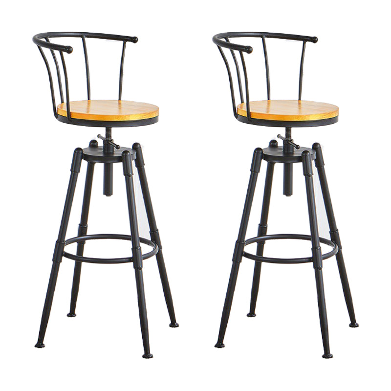 Industrial Upholstered Swivel Adjustable Height Stool 35.43'' Home Bar Stool Yellow Set of 2 Clearhalo 'Bar Furniture' 'Bar Stools' 'bar_stools' 'furniture_bar_stools' 'Kitchen & Dining Furniture' 'kitchen&dining_furn' 'kitchen' 'kitchen_furn' Furniture' 4684638