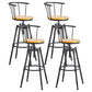 Industrial Upholstered Swivel Adjustable Height Stool 35.43'' Home Bar Stool Yellow Set of 4 Clearhalo 'Bar Furniture' 'Bar Stools' 'bar_stools' 'furniture_bar_stools' 'Kitchen & Dining Furniture' 'kitchen&dining_furn' 'kitchen' 'kitchen_furn' Furniture' 4684639