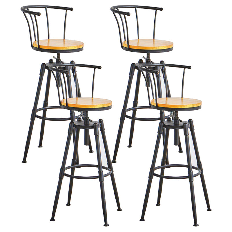 Industrial Upholstered Swivel Adjustable Height Stool 35.43'' Home Bar Stool Yellow Set of 4 Clearhalo 'Bar Furniture' 'Bar Stools' 'bar_stools' 'furniture_bar_stools' 'Kitchen & Dining Furniture' 'kitchen&dining_furn' 'kitchen' 'kitchen_furn' Furniture' 4684639