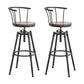 Industrial Upholstered Swivel Adjustable Height Stool 35.43'' Home Bar Stool Dark Brown Set of 2 Clearhalo 'Bar Furniture' 'Bar Stools' 'bar_stools' 'furniture_bar_stools' 'Kitchen & Dining Furniture' 'kitchen&dining_furn' 'kitchen' 'kitchen_furn' Furniture' 4684641