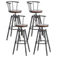Industrial Upholstered Swivel Adjustable Height Stool 35.43'' Home Bar Stool Dark Brown Set of 4 Clearhalo 'Bar Furniture' 'Bar Stools' 'bar_stools' 'furniture_bar_stools' 'Kitchen & Dining Furniture' 'kitchen&dining_furn' 'kitchen' 'kitchen_furn' Furniture' 4684642